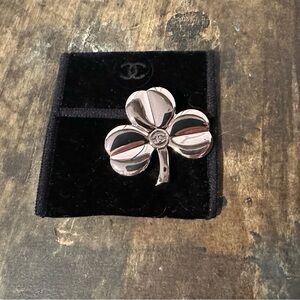 CC logo Clover Brooch
